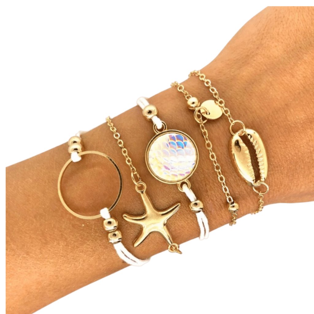 Gold Starfish Sands Bracelet Stack